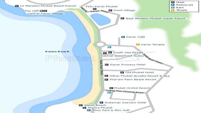 Map of Karon Beach Phuket Thailand - Phuket.Net