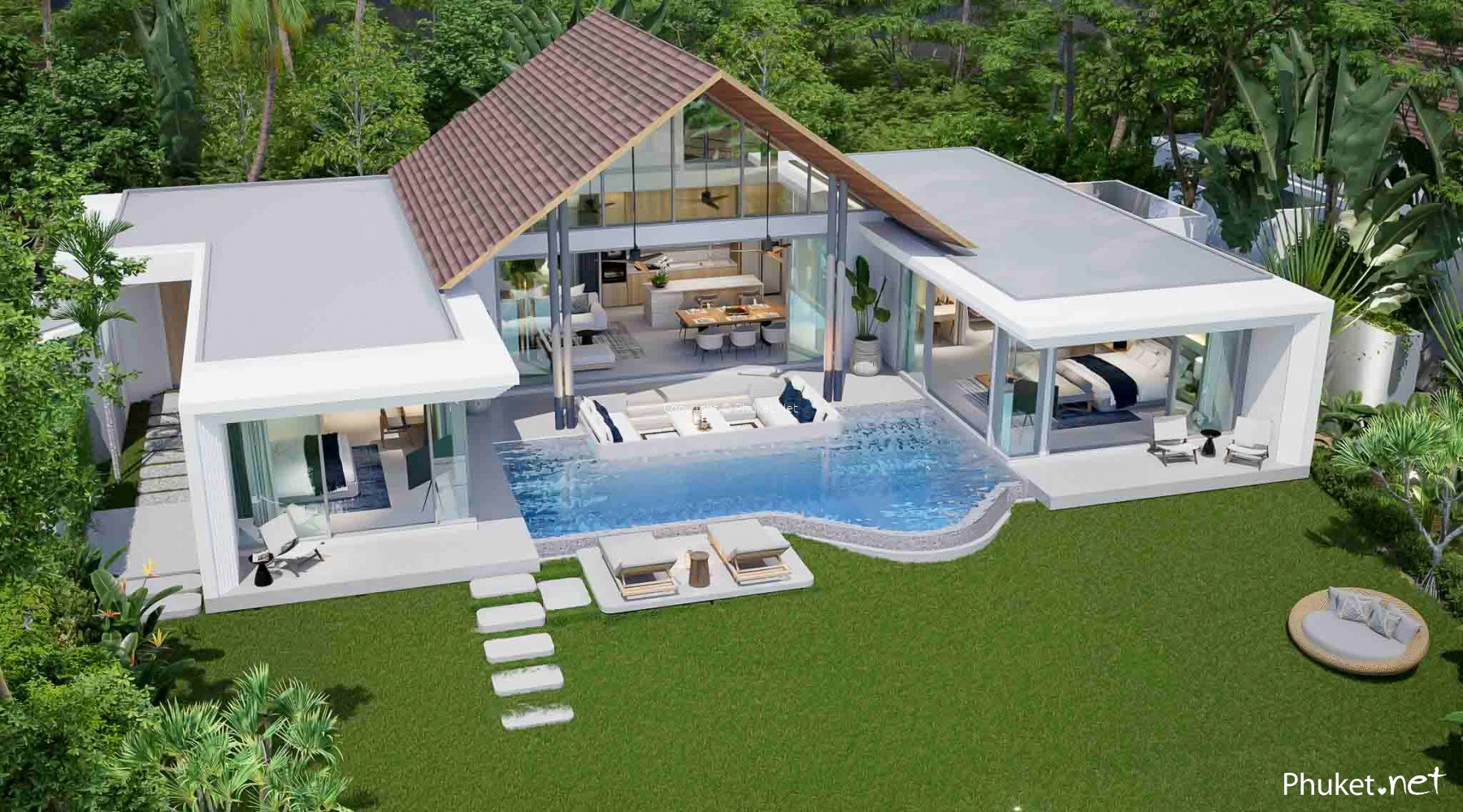 Botanica Louvre Villa Cherng Talay - 3 Спальни/3 Ванные - Скидки от  Phuket.Net Real Estate | 21594